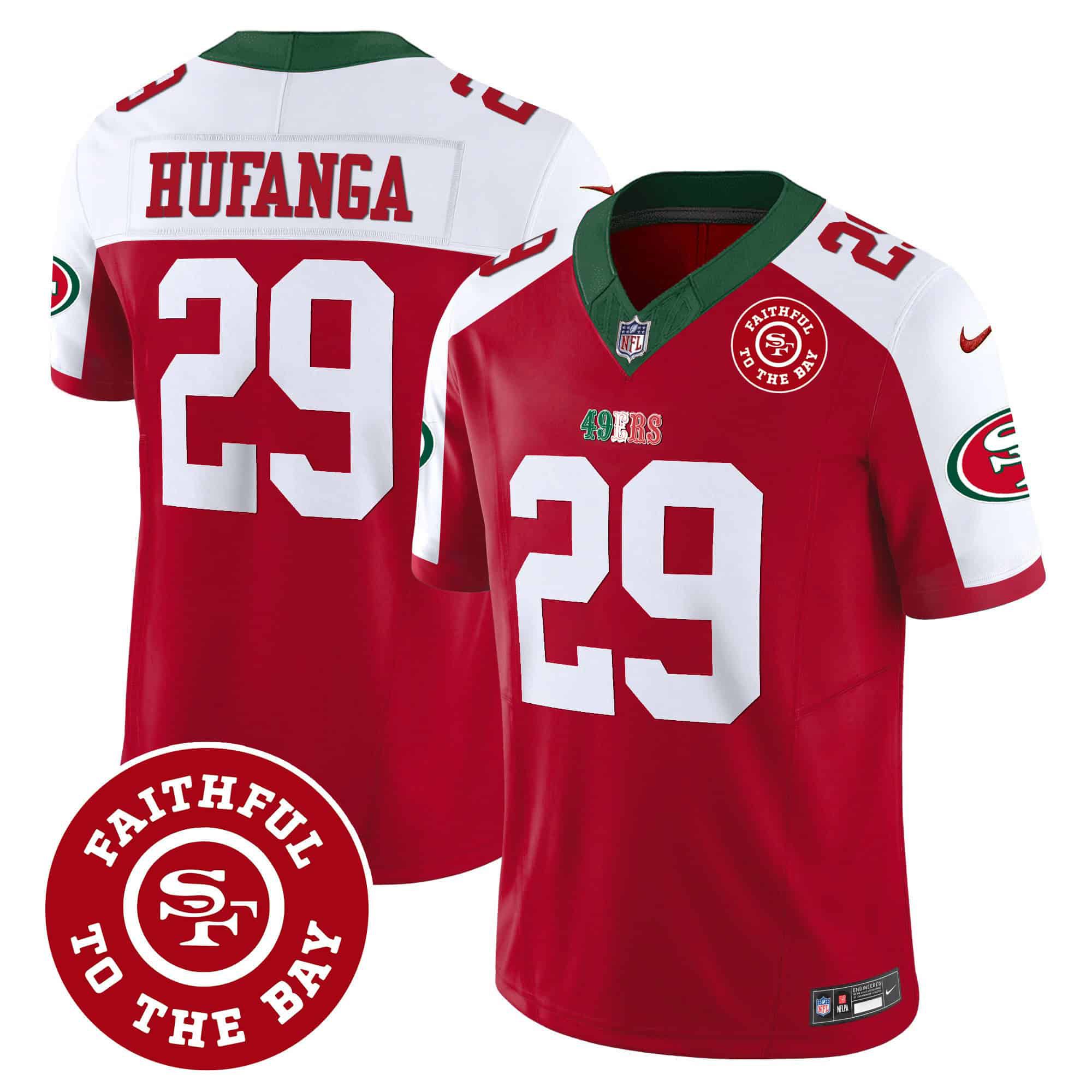 Men San Francisco 49ers 29 Hufanga Red 2024 Nike Mexico Faithful To The Bay Patch Vapor NFL Jersey style 1